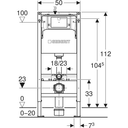 Bâti-support Geberit Duofix pour WC suspendu, 112 cm