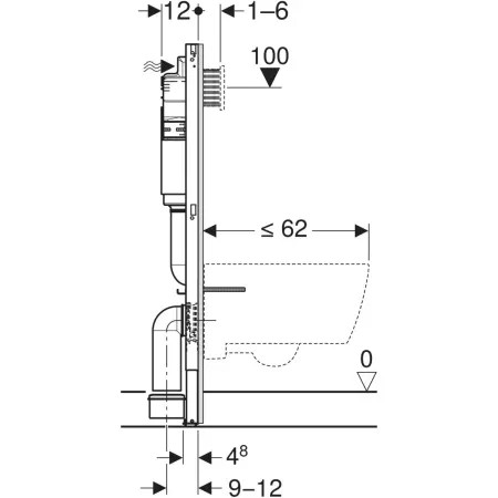 Bâti-support Geberit Duofix pour WC suspendu, 112 cm