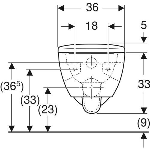 WC suspendu Geberit SMYLE ROUND avec fonction de lavage intime