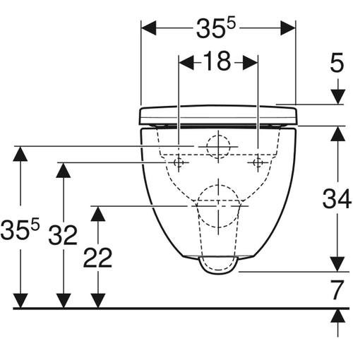 Wc suspendues rondes Geberit Smyle avec fonction de lavage intime