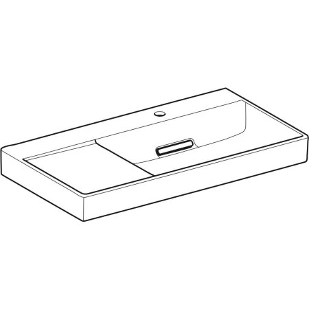 GEBERIT ONE lavabo sortie horizontale, surface de rangement à gauche