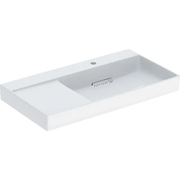 GEBERIT ONE lavabo sortie horizontale, surface de rangement à gauche