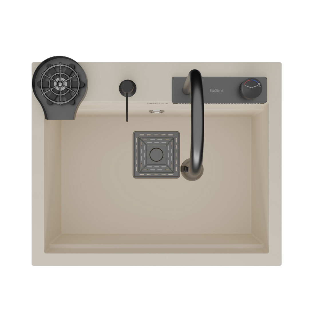 Évier intelligent ANGEL SMART SINK Granite Gris 600x490 mm