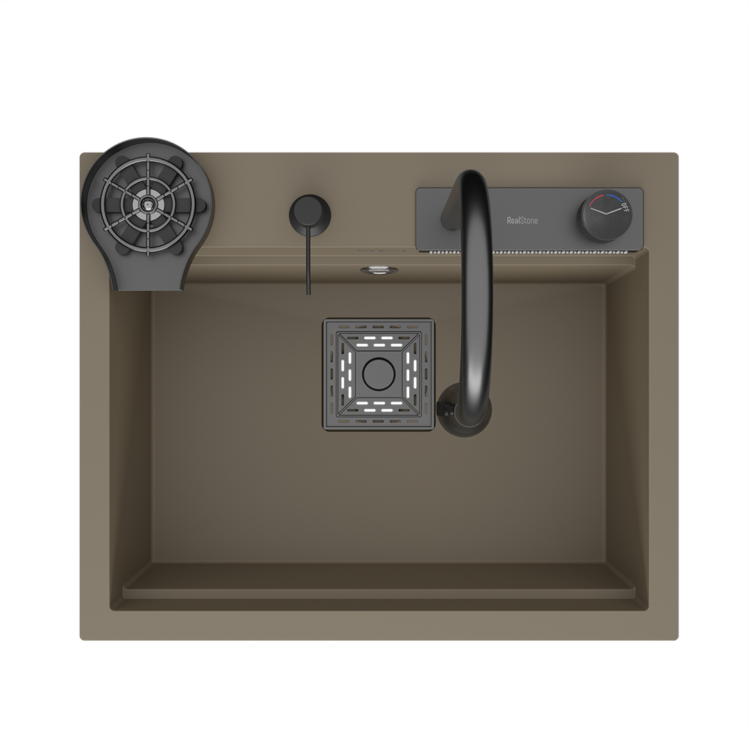 Évier intelligent ANGEL SMART SINK Granite Gris 600x490 mm