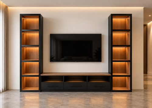 Ensemble unité tv MDF Laqué